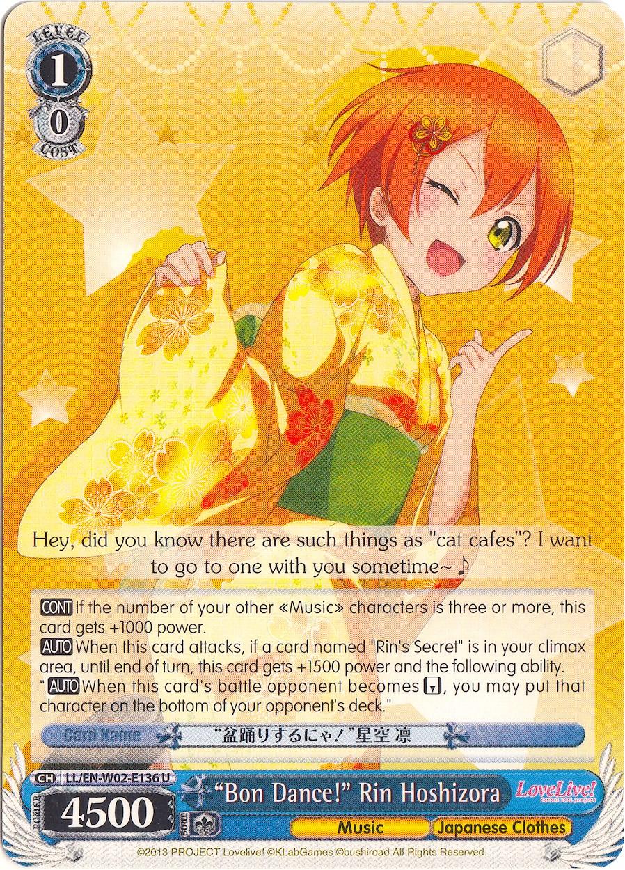 "Bon Dance!" Rin Hoshizora (LL/EN-W02-E136 U) [Love Live! DX Vol.2] - POKÉ JEUX