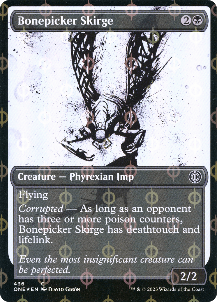 Bonepicker Skirge (Showcase Ichor Step-and-Compleat Foil) [Phyrexia: All Will Be One] - POKÉ JEUX