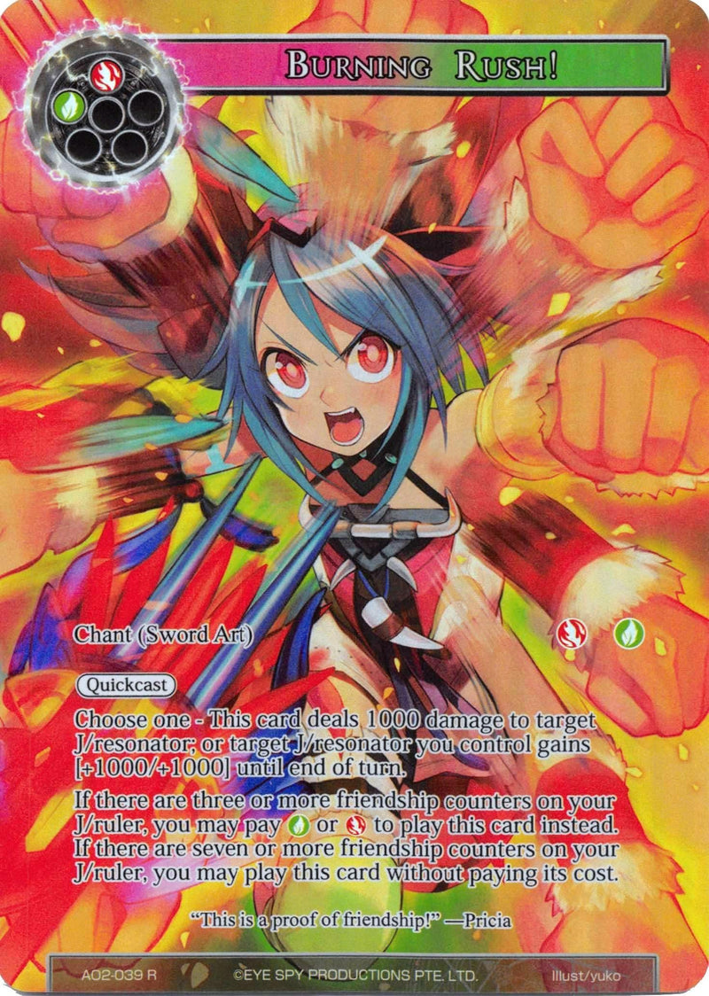 Burning Rush! (Full Art) (AO2-039) [Alice Origin II] - POKÉ JEUX