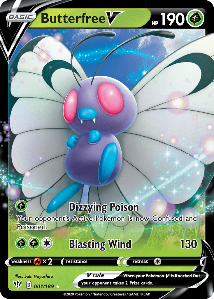 Butterfree V (001/189) [Sword & Shield: Darkness Ablaze] - POKÉ JEUX