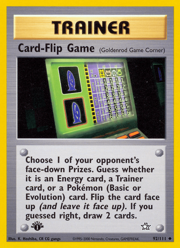 Card-Flip Game (92/111) [Neo Genesis 1st Edition] - POKÉ JEUX