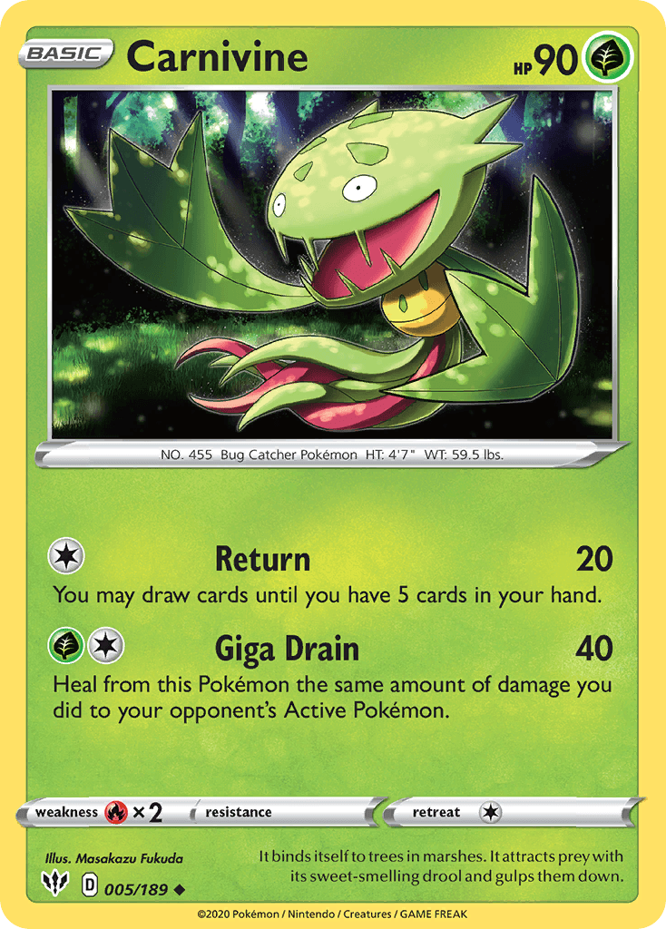 Carnivine (005/189) [Sword & Shield: Darkness Ablaze] - POKÉ JEUX