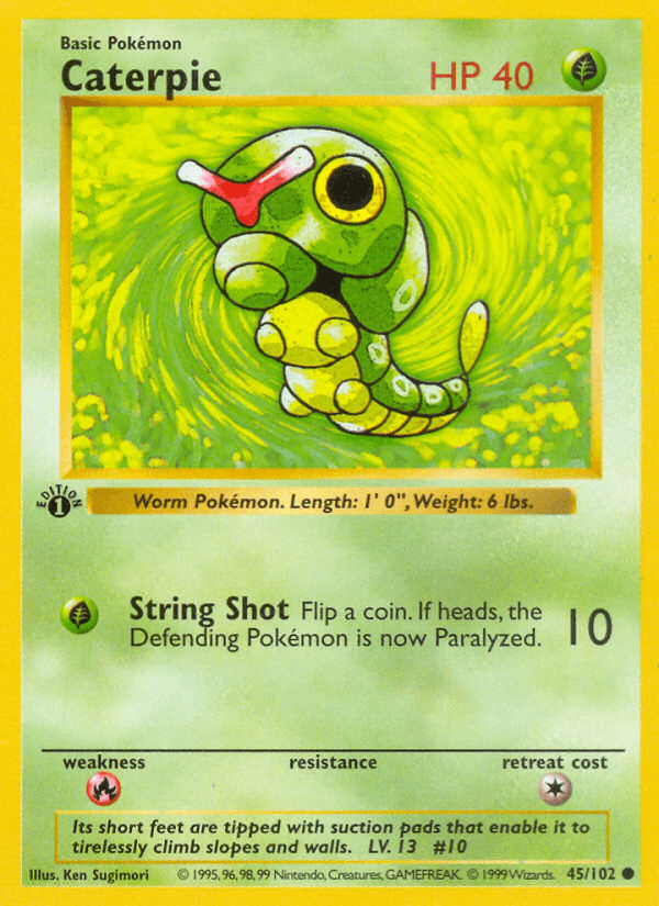 Caterpie (45/102) (Shadowless) [Base Set 1st Edition] - POKÉ JEUX