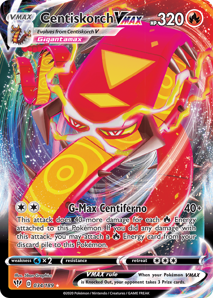 Centiskorch VMAX (034/189) [Sword & Shield: Darkness Ablaze] - POKÉ JEUX