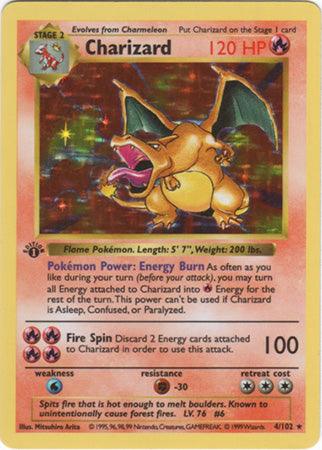 Charizard (4/102) (Shadowless) [Base Set 1st Edition] - POKÉ JEUX