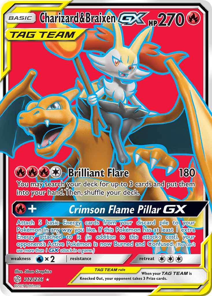 Charizard & Braixen GX (212/236) [Sun & Moon: Cosmic Eclipse] - POKÉ JEUX