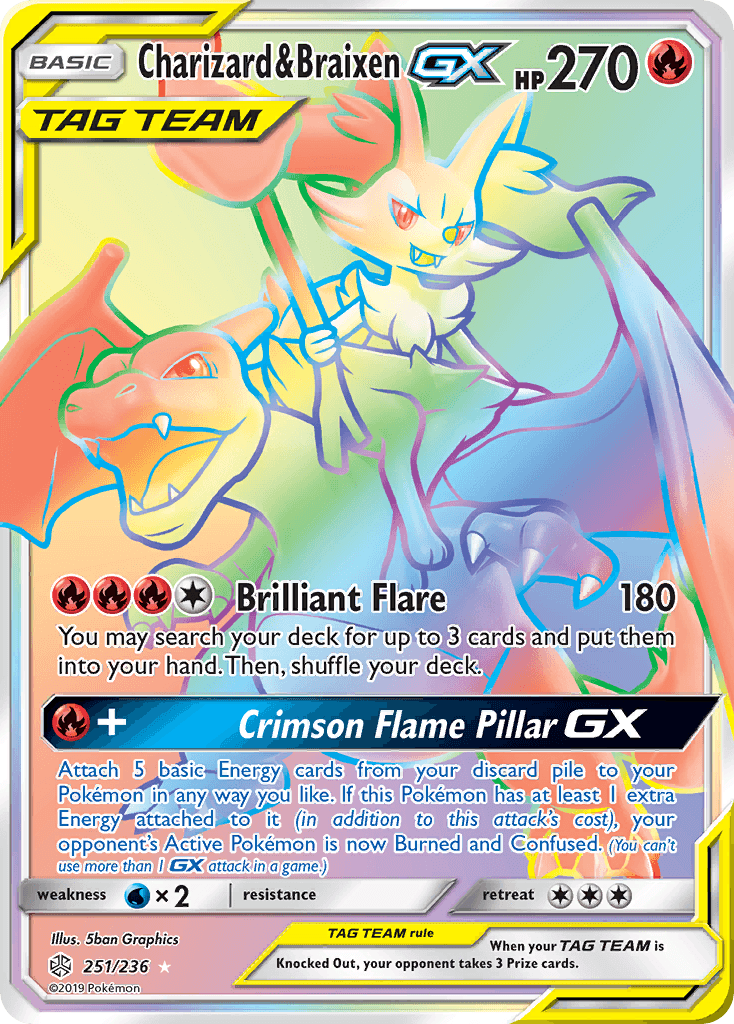 Charizard & Braixen GX (251/236) [Sun & Moon: Cosmic Eclipse] - POKÉ JEUX