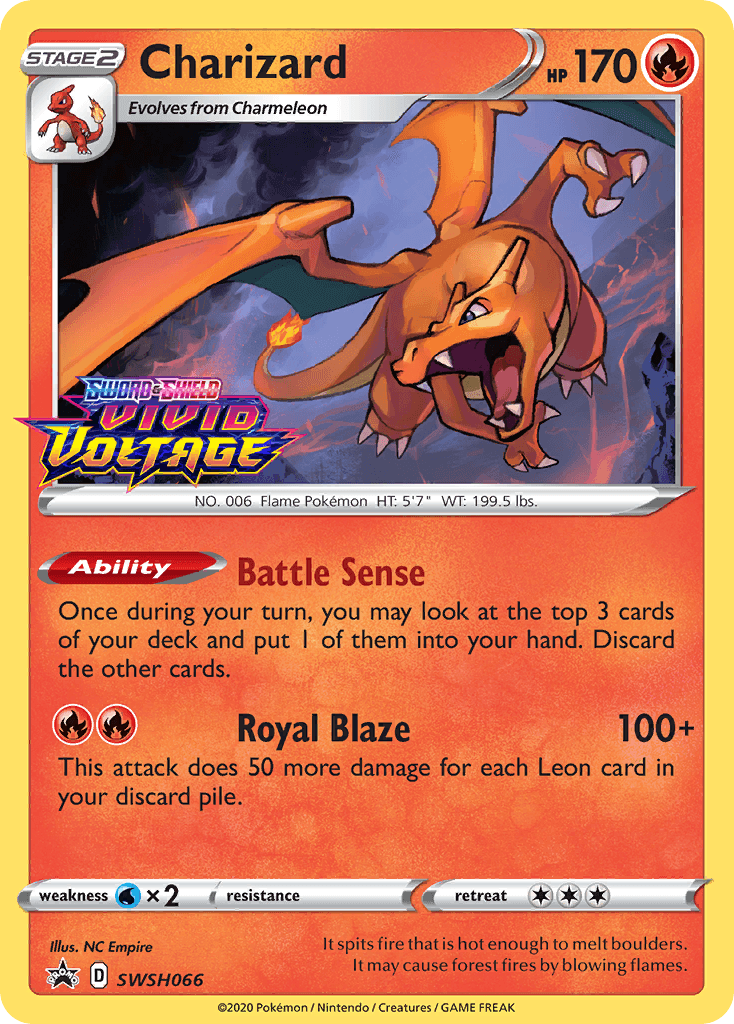 Charizard (SWSH066) (Prerelease Promo) [Sword & Shield: Black Star Promos] - POKÉ JEUX