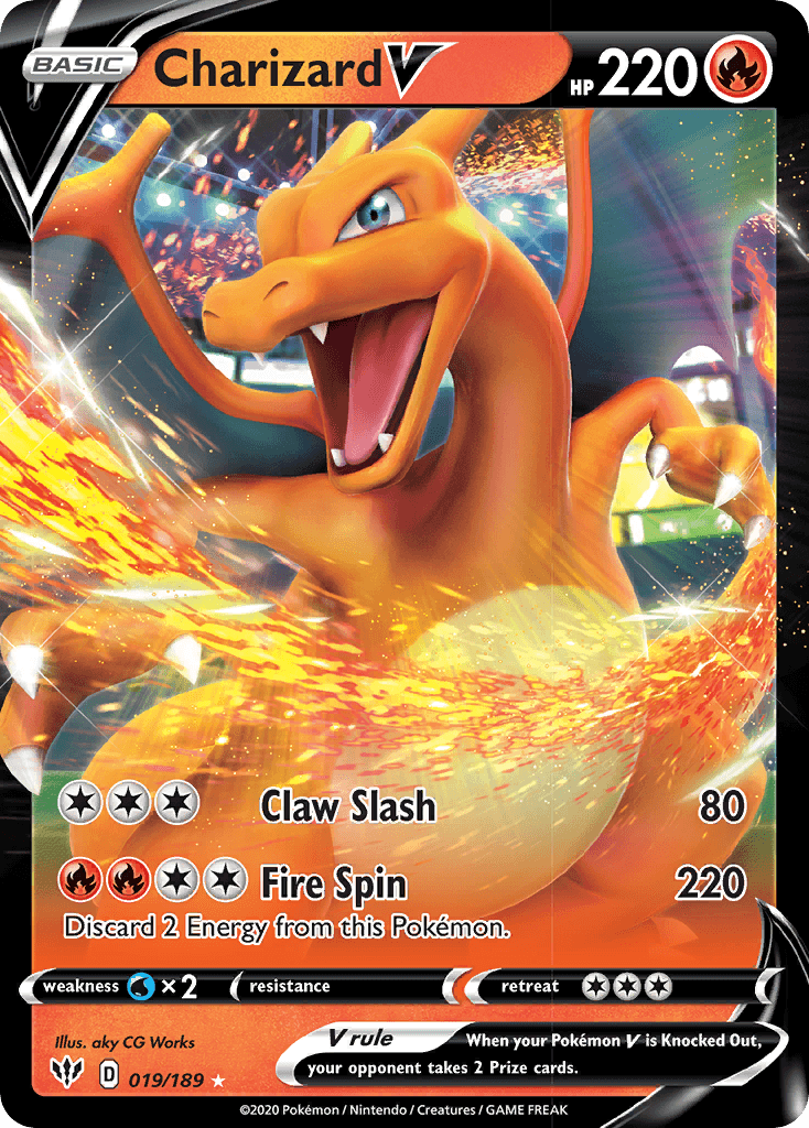 Charizard V (019/189) [Sword & Shield: Darkness Ablaze] - POKÉ JEUX