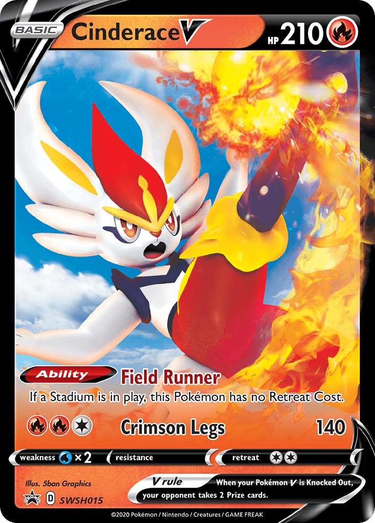 Cinderace V (SWSH015) (Jumbo Card) [Sword & Shield: Black Star Promos] - POKÉ JEUX