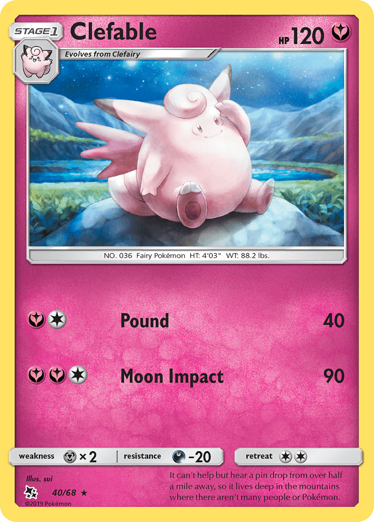 Clefable (40/68) [Sun & Moon: Hidden Fates] - POKÉ JEUX