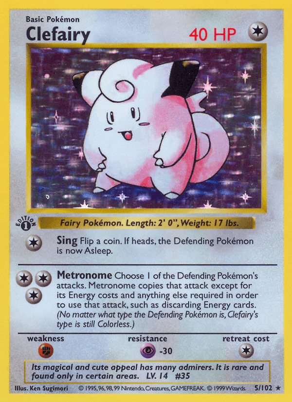 Clefairy (5/102) (Shadowless) [Base Set 1st Edition] - POKÉ JEUX