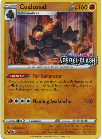 Coalossal (SWSH024) (Staff Prerelease Promo) [Sword & Shield: Black Star Promos] - POKÉ JEUX