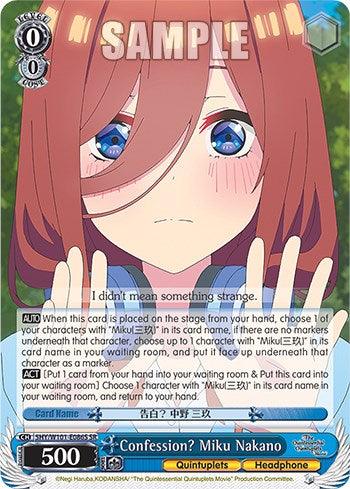 Confession? Miku Nakano (5HY/W101-E086S SR) [The Quintessential Quintuplets Movie] - POKÉ JEUX