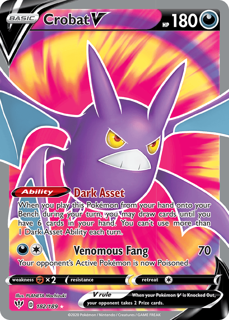 Crobat V (182/189) [Sword & Shield: Darkness Ablaze] - POKÉ JEUX