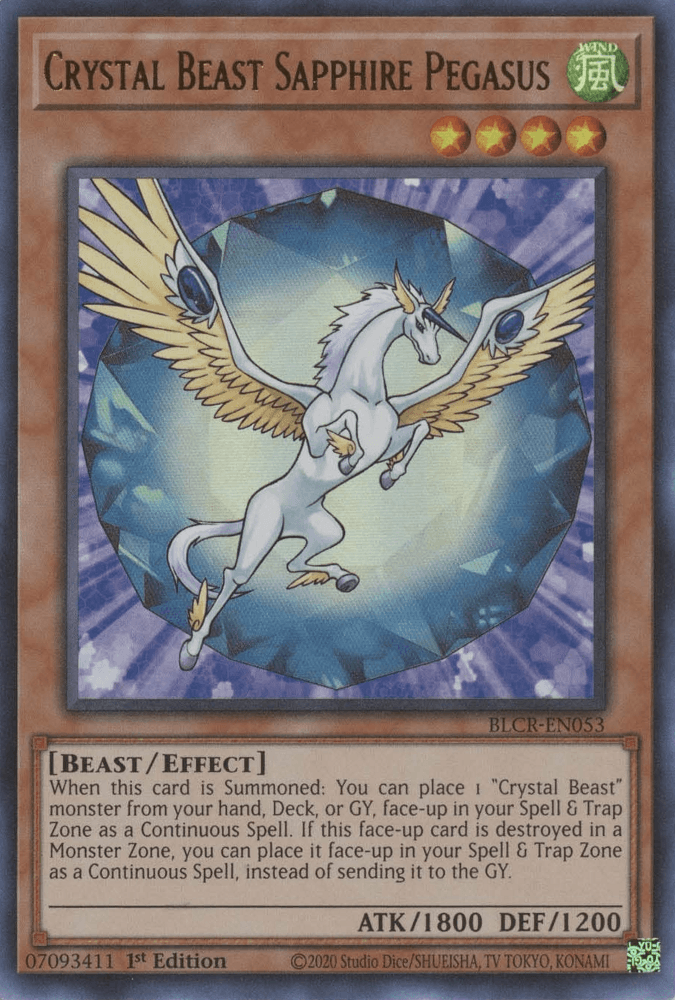 Crystal Beast Sapphire Pegasus [BLCR-EN053] Ultra Rare - POKÉ JEUX