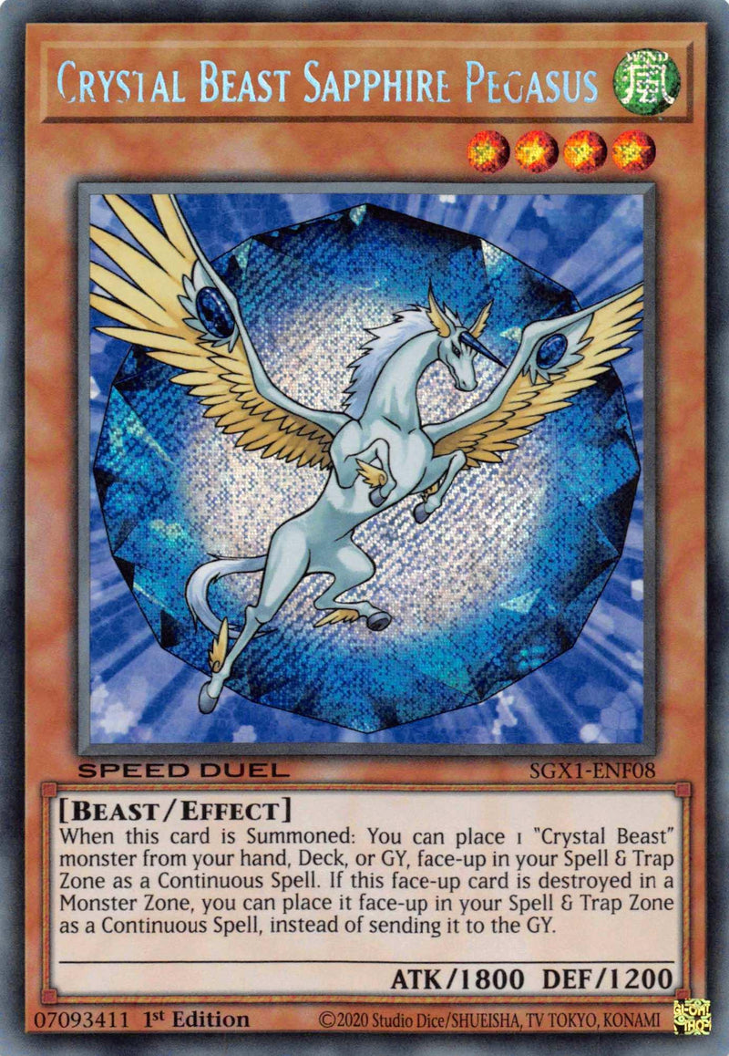 Crystal Beast Sapphire Pegasus [SGX1-ENF08] Secret Rare - POKÉ JEUX