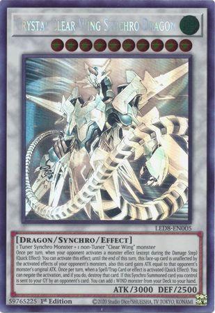 Crystal Clear Wing Synchro Dragon [LED8-EN005] Ghost Rare - POKÉ JEUX