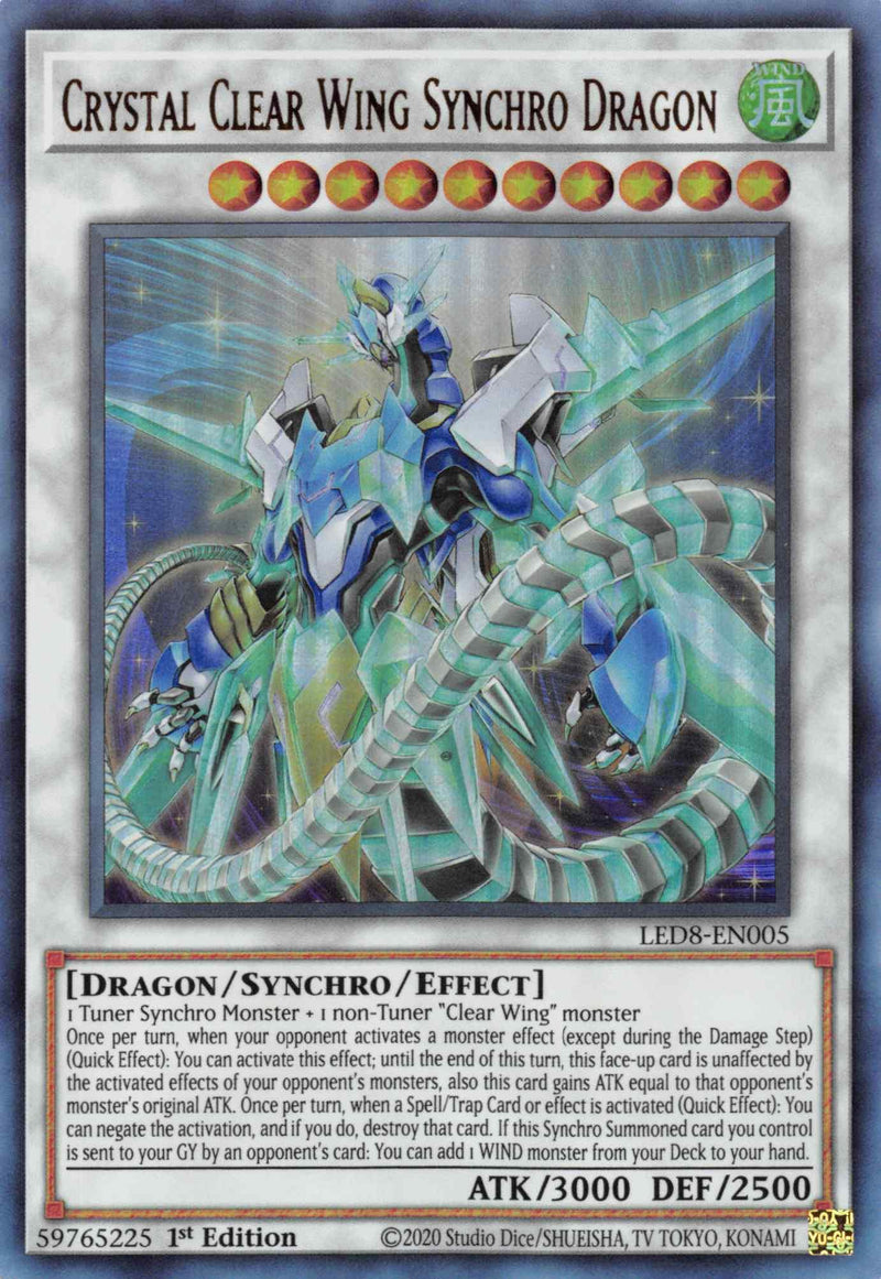 Crystal Clear Wing Synchro Dragon [LED8-EN005] Ultra Rare - POKÉ JEUX