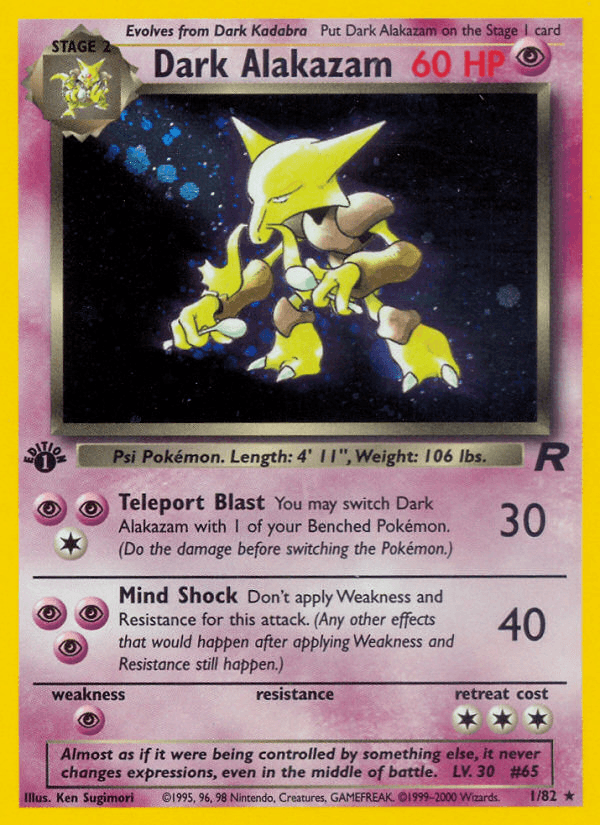 Dark Alakazam (1/82) [Team Rocket 1st Edition] - POKÉ JEUX