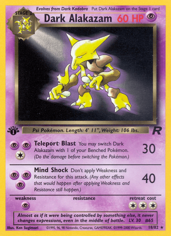 Dark Alakazam (18/82) [Team Rocket 1st Edition] - POKÉ JEUX