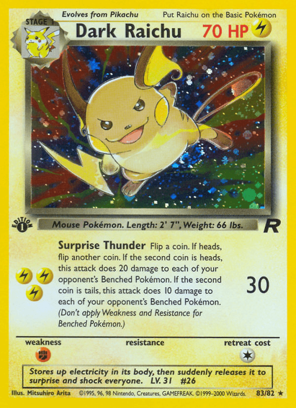 Dark Raichu (83/82) [Team Rocket 1st Edition] - POKÉ JEUX