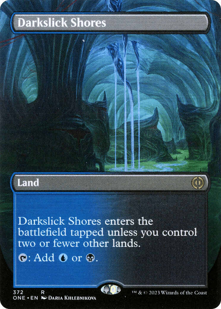 Darkslick Shores (Borderless Alternate Art) [Phyrexia: All Will Be One] - POKÉ JEUX