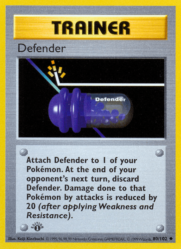 Defender (80/102) (Shadowless) [Base Set 1st Edition] - POKÉ JEUX