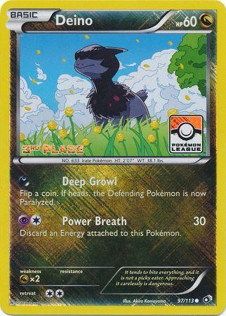 Deino (97/113) (League Promo 3rd Place) [Black & White: Legendary Treasures] - POKÉ JEUX