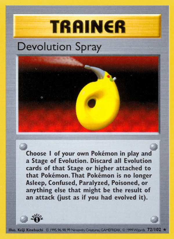 Devolution Spray (72/102) (Shadowless) [Base Set 1st Edition] - POKÉ JEUX