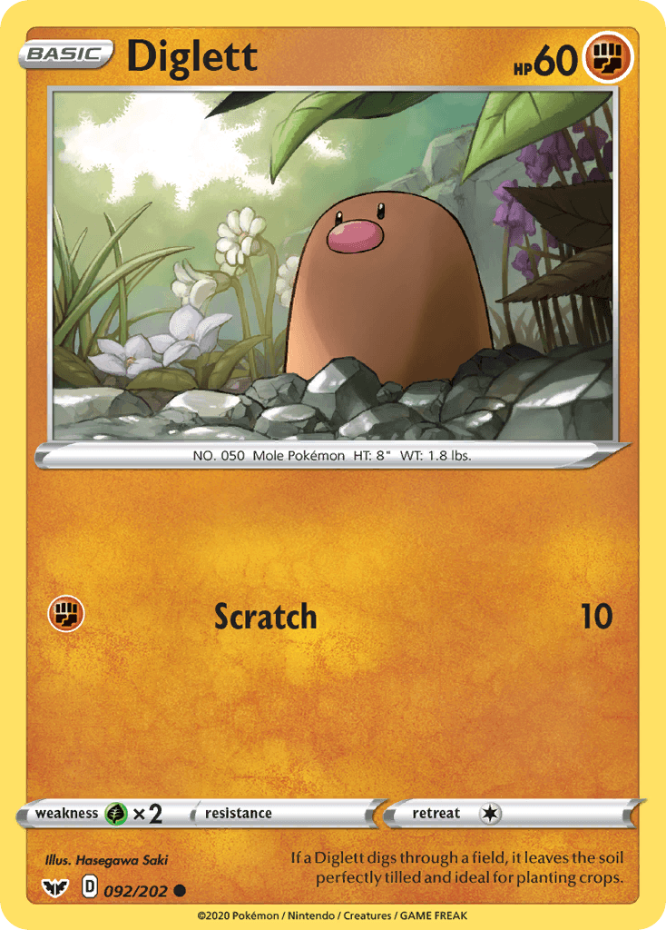 Diglett (092/202) [Sword & Shield: Base Set] - POKÉ JEUX