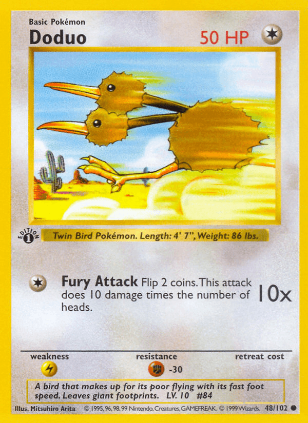 Doduo (48/102) (Shadowless) [Base Set 1st Edition] - POKÉ JEUX