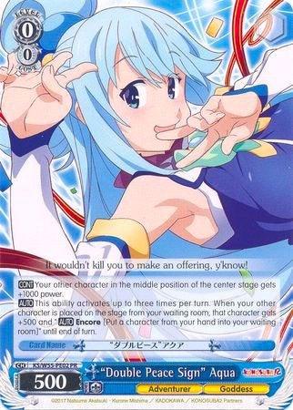 "Double Peace Sign" Aqua (KS/W55-PE02 PR) (Promo) [KonoSuba 2] - POKÉ JEUX