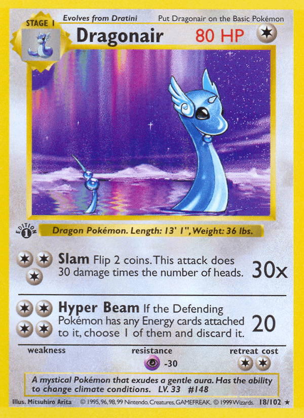 Dragonair (18/102) (Shadowless) [Base Set 1st Edition] - POKÉ JEUX