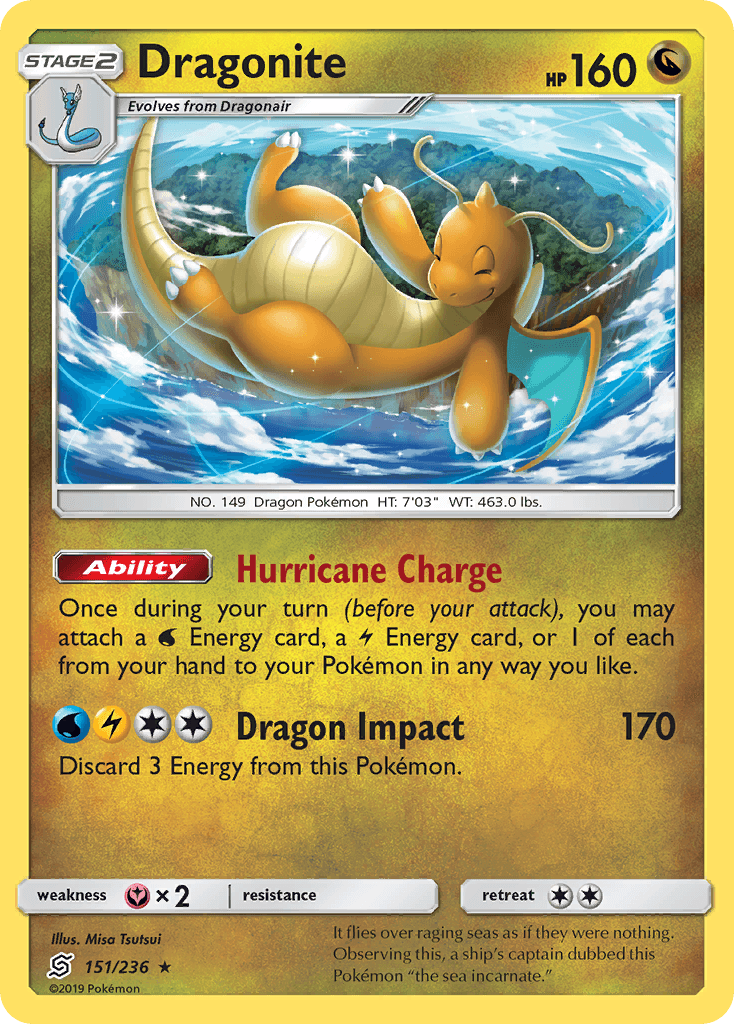 Dragonite (151/236) (Cosmos Holo) [Sun & Moon: Unified Minds] - POKÉ JEUX