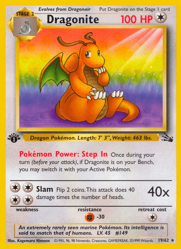 Dragonite (19/62) [Fossil 1st Edition] - POKÉ JEUX