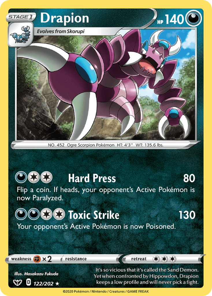 Drapion (122/202) [Sword & Shield: Base Set] - POKÉ JEUX