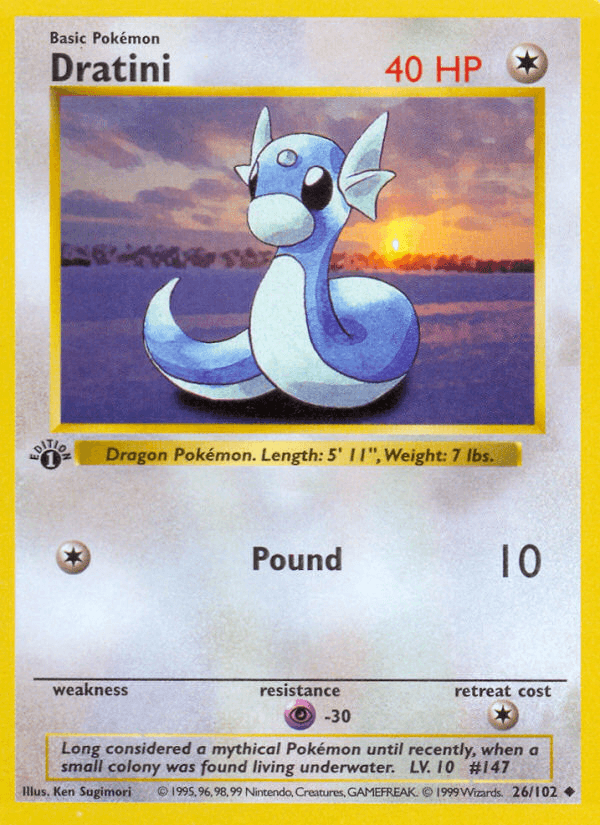 Dratini (26/102) (Shadowless) [Base Set 1st Edition] - POKÉ JEUX