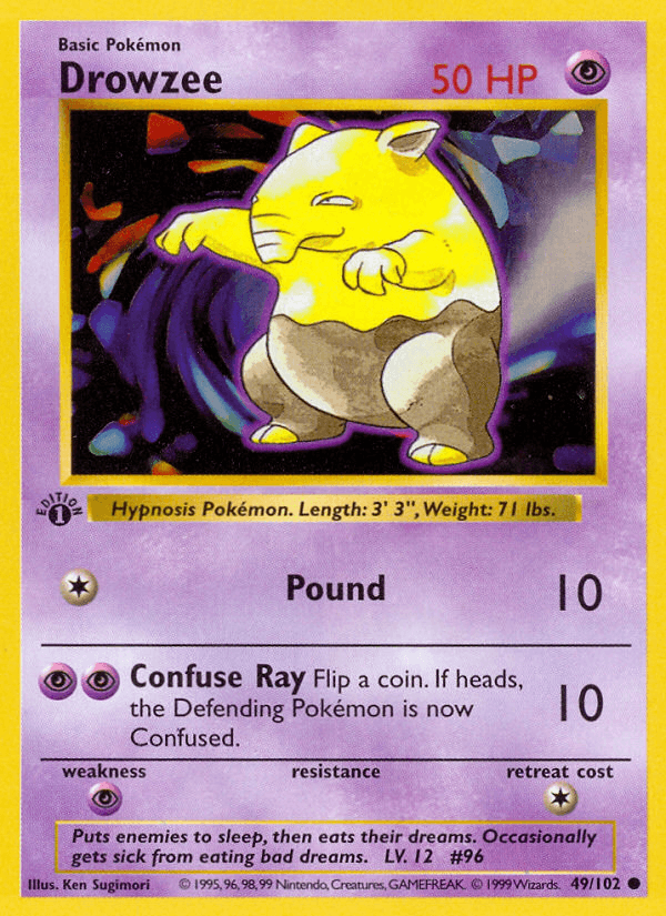 Drowzee (49/102) (Shadowless) [Base Set 1st Edition] - POKÉ JEUX