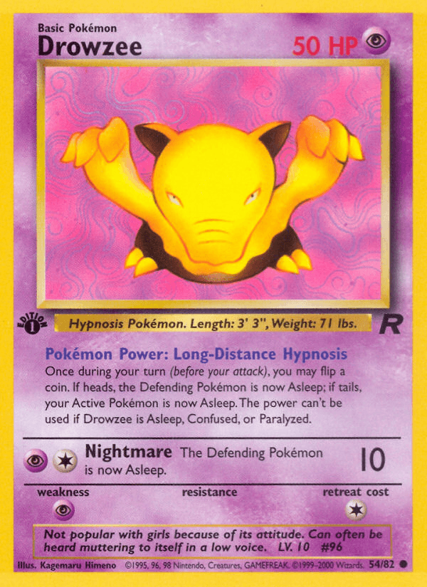 Drowzee (54/82) [Team Rocket 1st Edition] - POKÉ JEUX