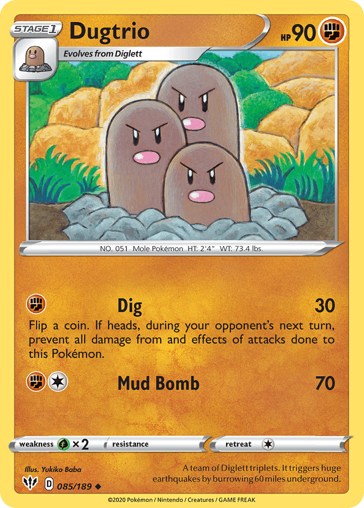 Dugtrio (085/189) [Sword & Shield: Darkness Ablaze] - POKÉ JEUX