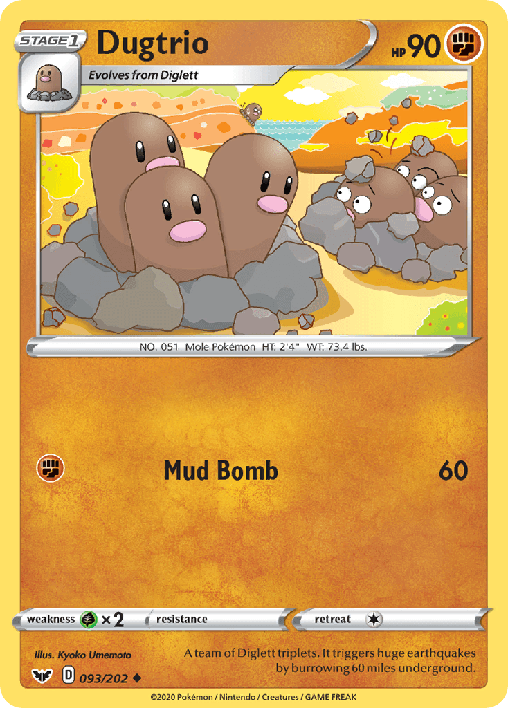 Dugtrio (093/202) [Sword & Shield: Base Set] - POKÉ JEUX