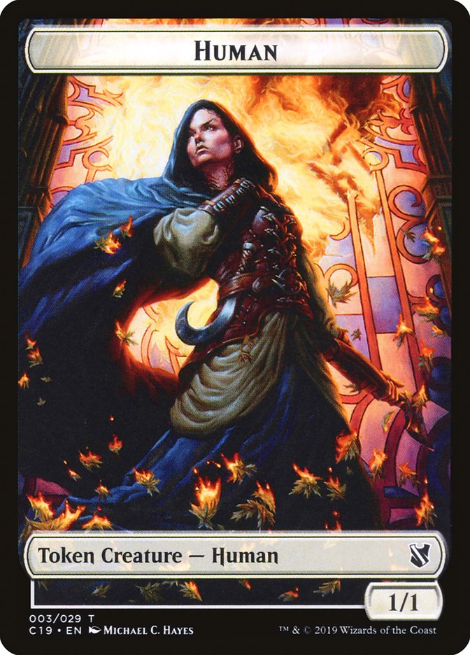 Treasure // Human Double-Sided Token [Commander 2019 Tokens]