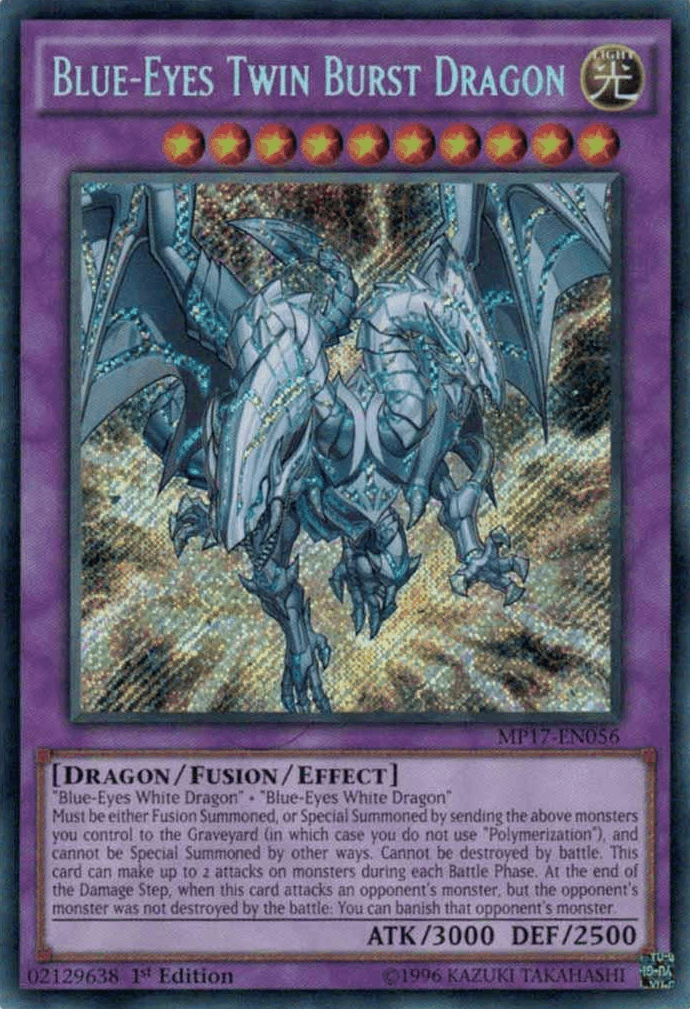 Blue-Eyes Twin Burst Dragon [MP17-EN056] Secret Rare - POKÉ JEUX