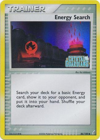 Energy Search (86/100) (Stamped) [EX: Crystal Guardians] - POKÉ JEUX