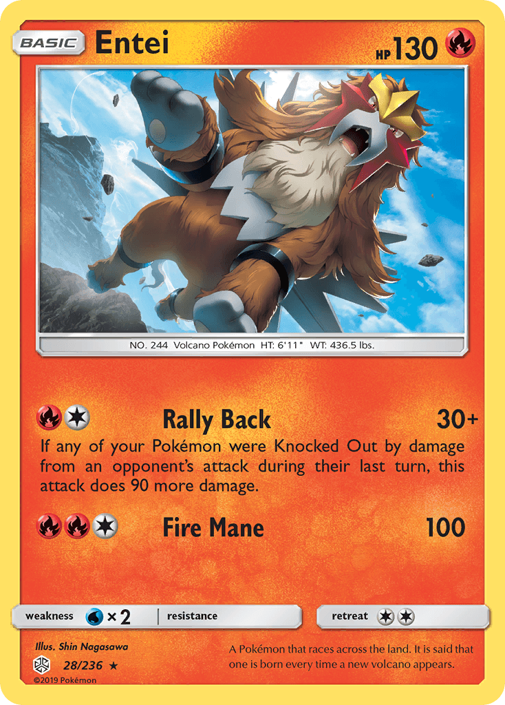 Entei (28/236) [Sun & Moon: Cosmic Eclipse] - POKÉ JEUX