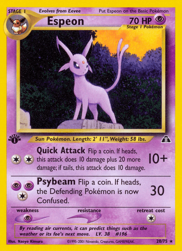 Espeon (20/75) [Neo Discovery 1st Edition] - POKÉ JEUX