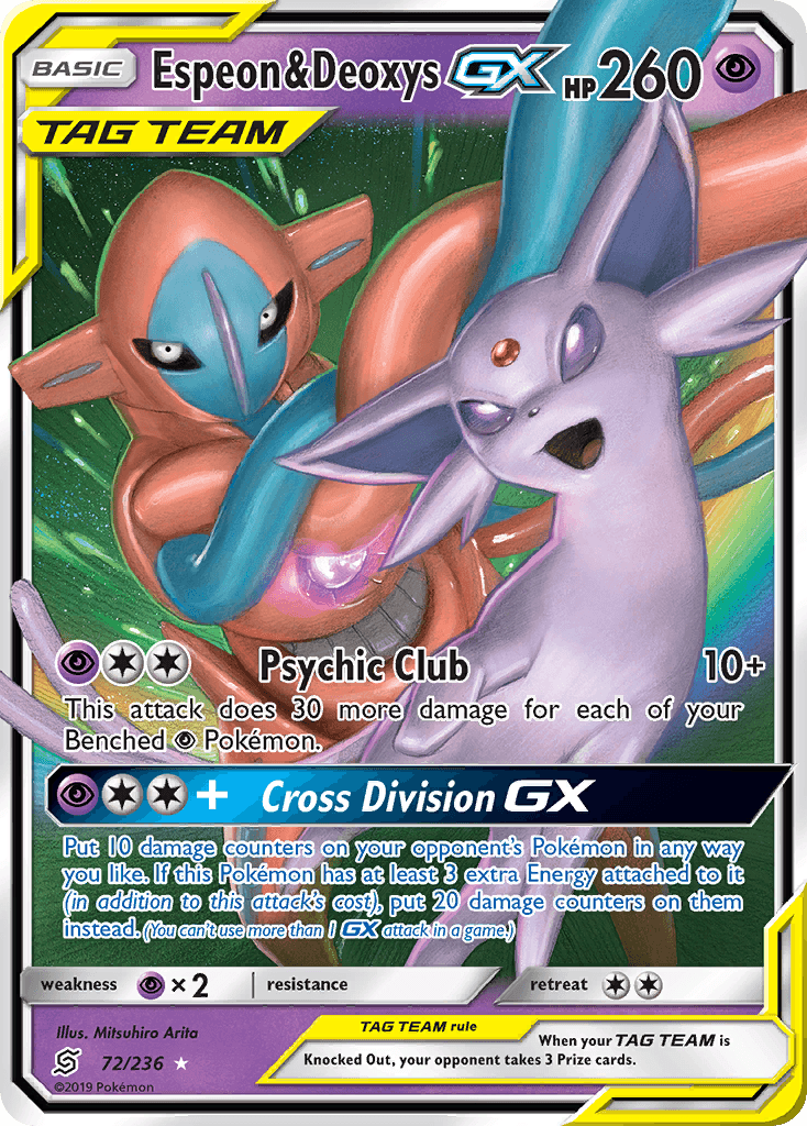 Espeon & Deoxys GX (72/236) [Sun & Moon: Unified Minds] - POKÉ JEUX