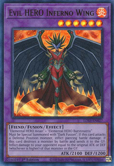 Evil HERO Inferno Wing [LDS3-EN027] Ultra Rare - POKÉ JEUX