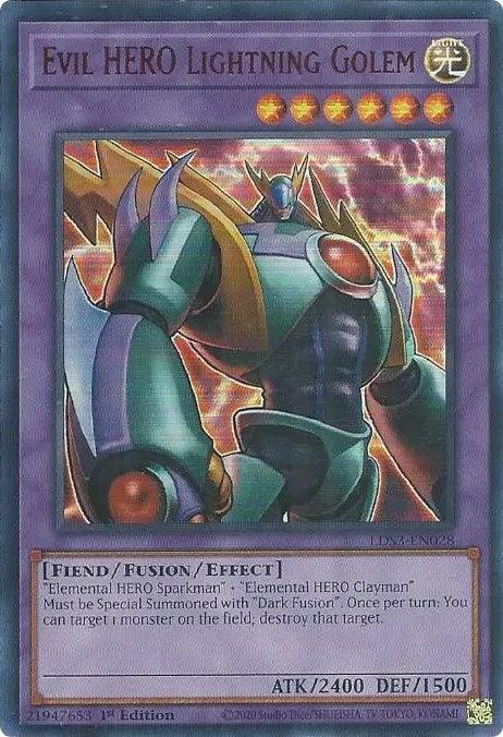 Evil HERO Lightning Golem (Red) [LDS3-EN028] Ultra Rare - POKÉ JEUX